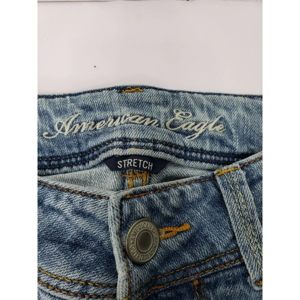 American Eagle Womens Medium Wash Blue Stretch Slim Boot Jeans Size 6 Reg
